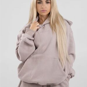 Purple Oversized Dropped Shoulder Long Sleeve Hoodie